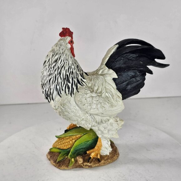 Lenox Sweet Summer Harvest Rooster Figurine Chicken White Black Corn - Picture 4 of 9
